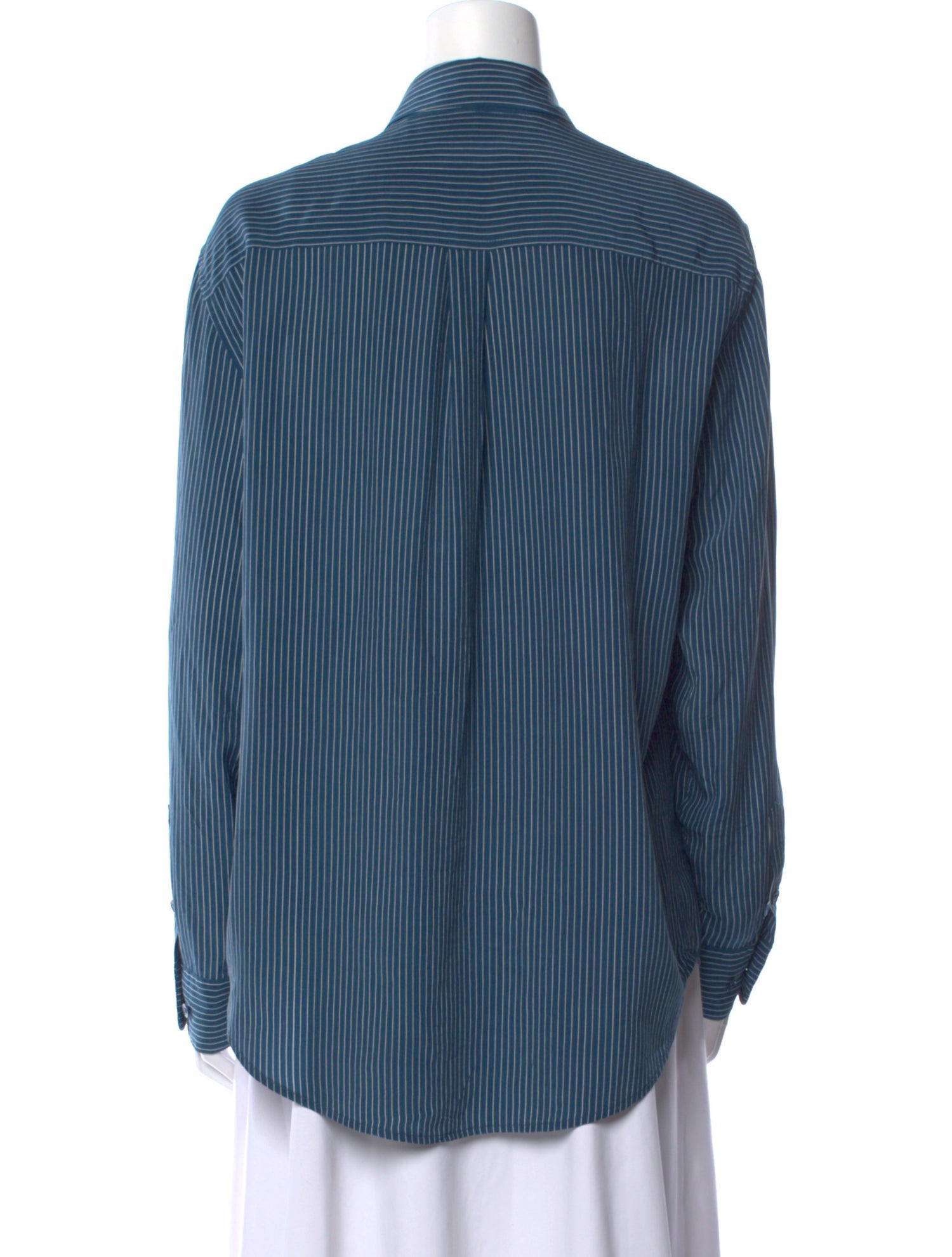 Equipment Silk Striped Button-Up Top